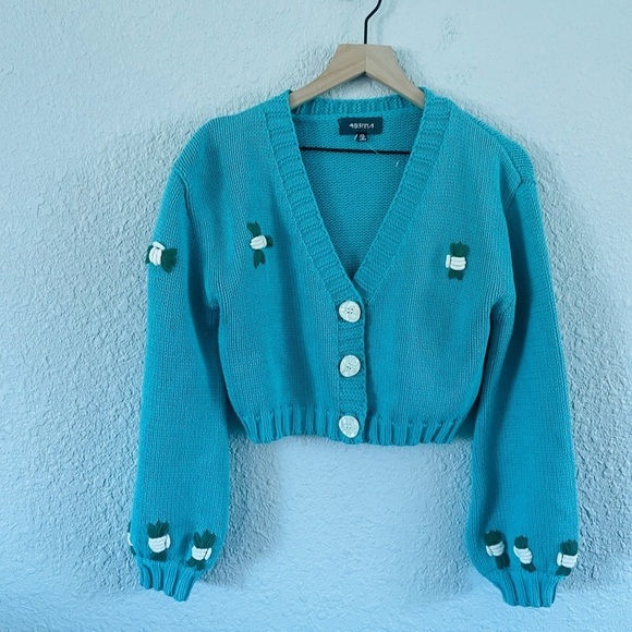 4SIENNA Teal Embroidered Sweater Set - Picture 4 of 12
